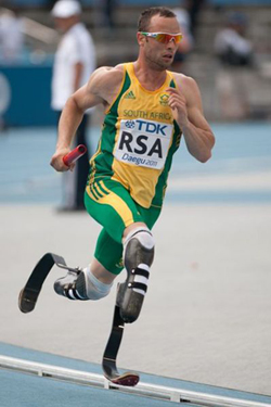 Oscar Pistorius er født uden underben og deltog alligevel i de olympiske lege i 400 meter løb